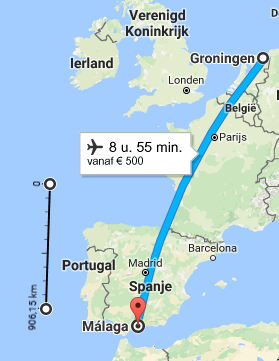 Málaga, Spain to Groningen, the Netherlands